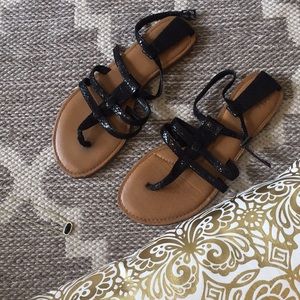 Giani Bini black snakeskin sandals